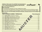 Muster-Stimmzettel Gemeinderatswahl Stuttgart 2019